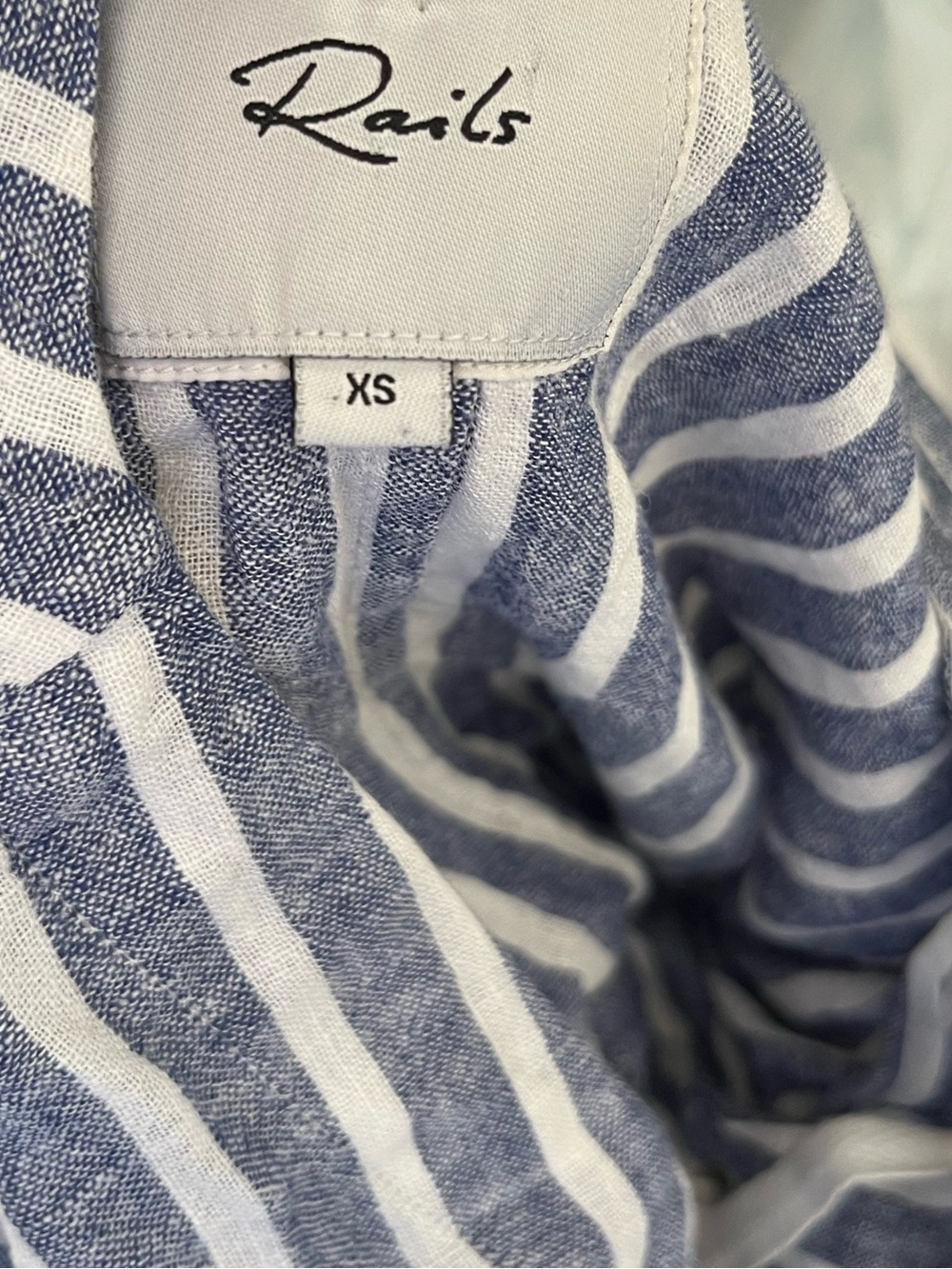 Rails Striped Lace-Up Tunic in Blue and White x small - Picture 6 of 6